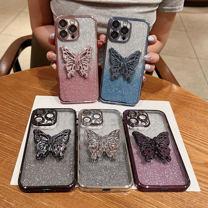 Hollow Butterfly Phone Case Gradient Transparent Plating Protective Cover ea52e288 8f94 49f9 a263 b578a3aaf756