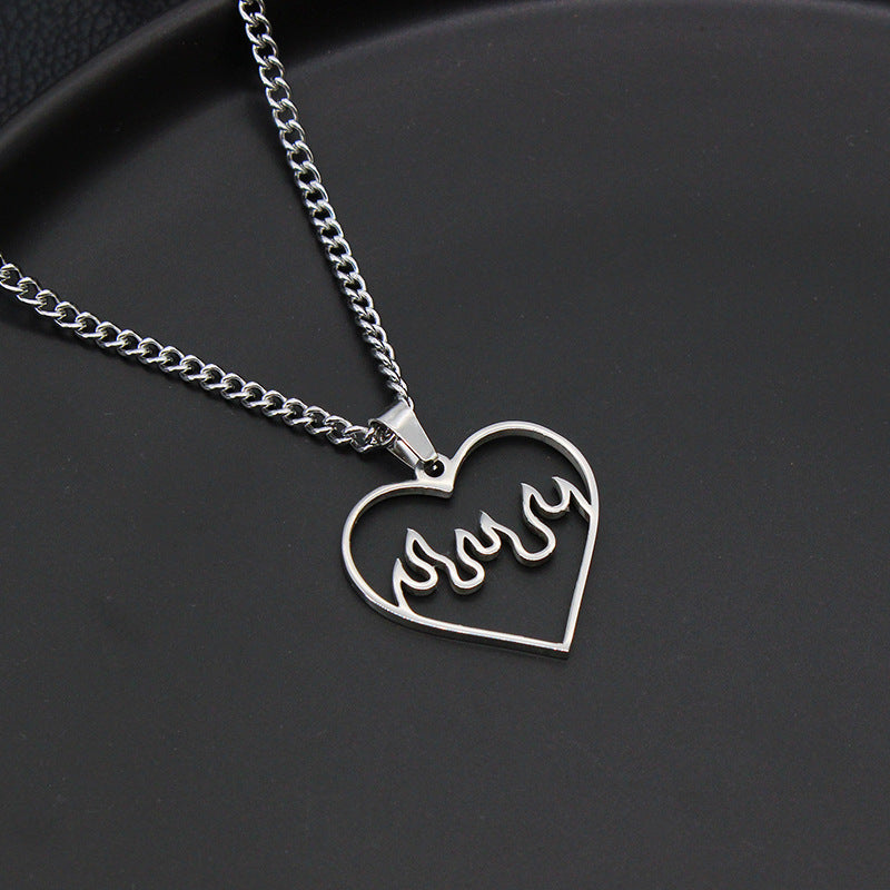 Love Flame Couple Necklace Jewelry Stainless Steel ea544d1c 14dd 4cf1 b280 7dd650cc1369