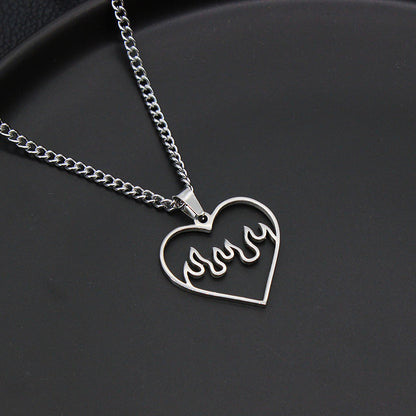Love Flame Couple Necklace Jewelry Stainless Steel ea544d1c 14dd 4cf1 b280 7dd650cc1369