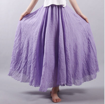 Mori Girl Art Plus Size Cotton And Linen Skirt Elastic Waist Linen A-line Skirt ea5b0620 70fd 468e bf66 6d36dbc3937e