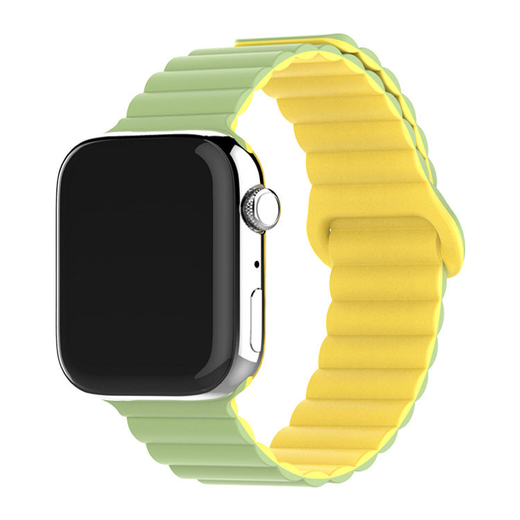 Two-color Silicone Magnetic Back Ring Buckle Watch Band ea659197 b0d9 4193 b695 a9beaee8d741