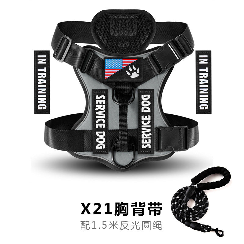 Shock Absorption Night Vision Reflective Pet Tactical Chest Strap ea6c9aca a647 4c5d 9c8e bed5535daa94