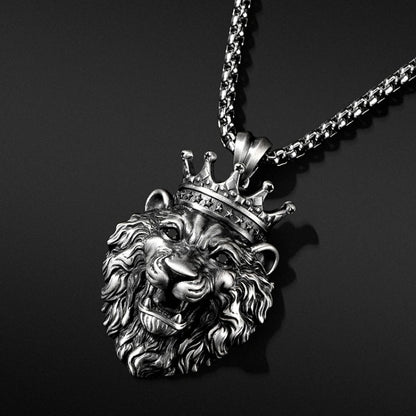 Crown Lion's Head Pendant Necklace ea704e36 fb18 4638 a982 37abd2c09183