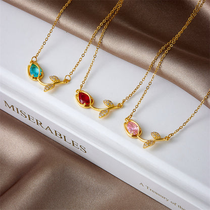 Tulip Flower Necklace For Women ea871fd9 1ee5 4aa9 abbc 7f1eeb9e1b89