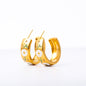 Painted Flower Flower Rose C- Shaped Earrings eabc192e 8cb1 4333 8c79 36cfc3176604
