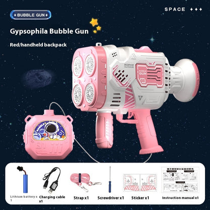 Bubble Gun Rocket Soap Bubble Machine Electric Space Launcher Continues To Produce Bubbles With LED Light eae17d49 0cbb 41f0 