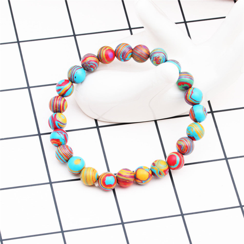 Blue Stone 8mm Dot Stone Beaded Bracelet eae3933e c86e 4c40 ac09 37d106ad5aac