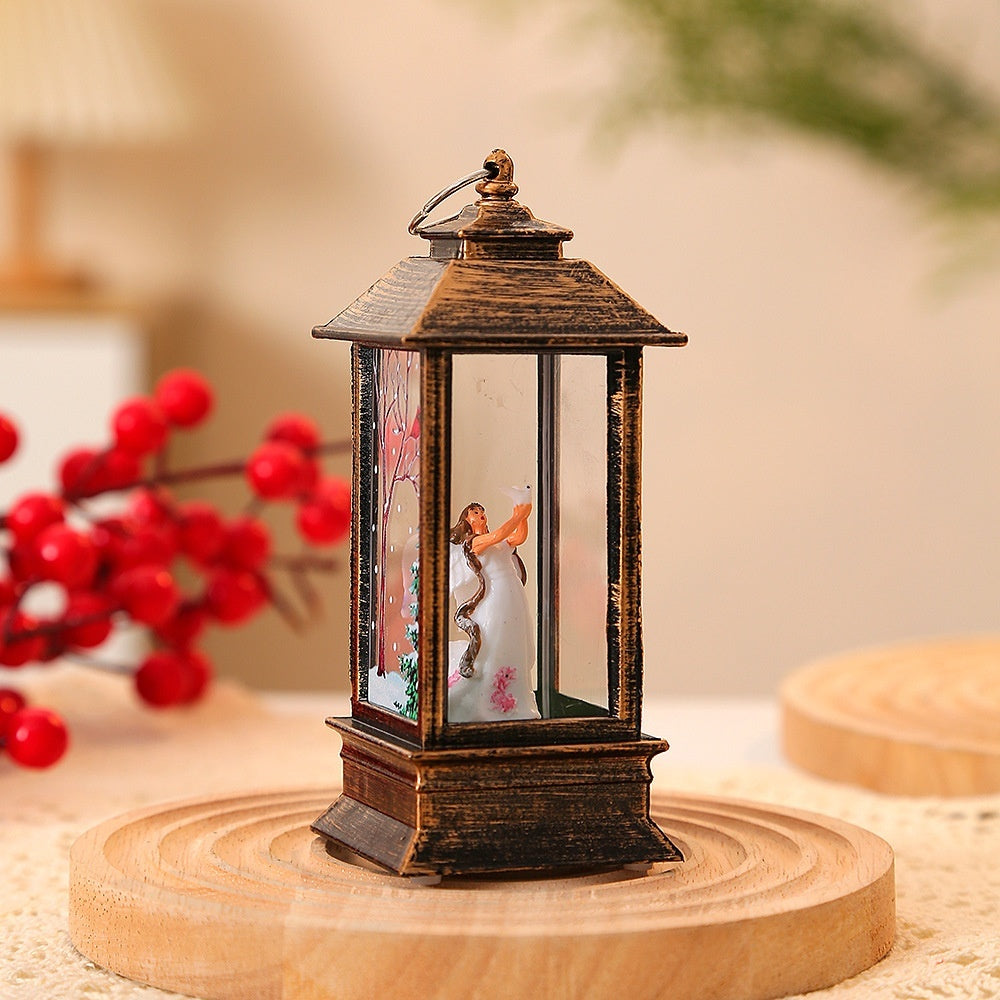 Christmas Portable Oil Lamp Santa Claus LED Night Lights Battery Powered Indoor Outdoor Hanging Lanterns Festive Party Decora
