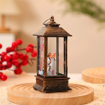 Christmas Portable Oil Lamp Santa Claus LED Night Lights Battery Powered Indoor Outdoor Hanging Lanterns Festive Party Decora