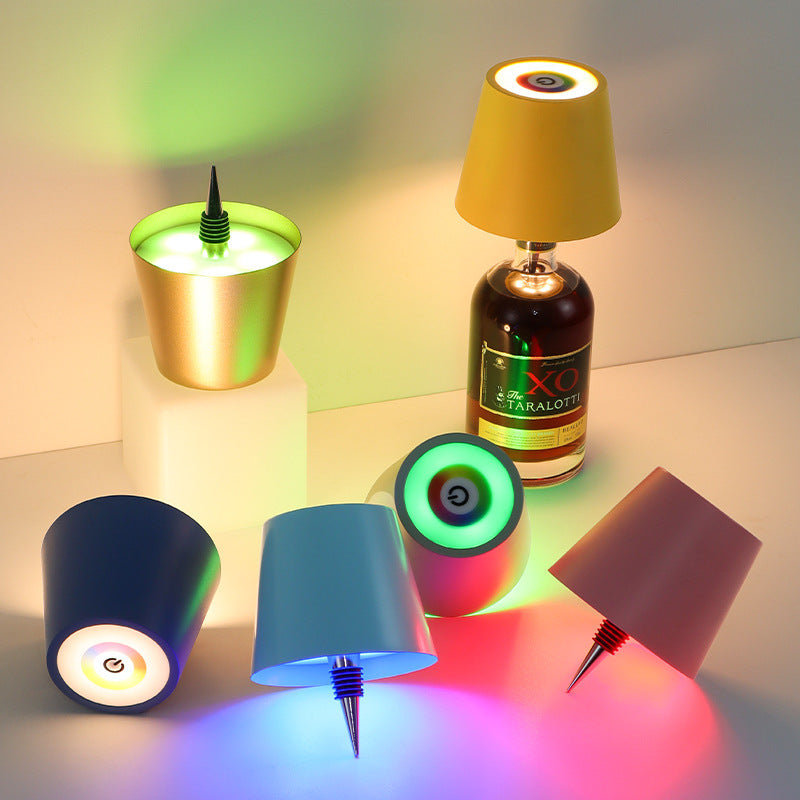 Plug-in Wine Bottle Lights Metal Wine Bottle Table Lamp Rechargeable eaef82f3 555b 45ed a917 3fa1789ba09d