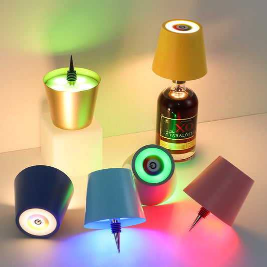 Plug-in Wine Bottle Lights Metal Wine Bottle Table Lamp Rechargeable eaef82f3 555b 45ed a917 3fa1789ba09d