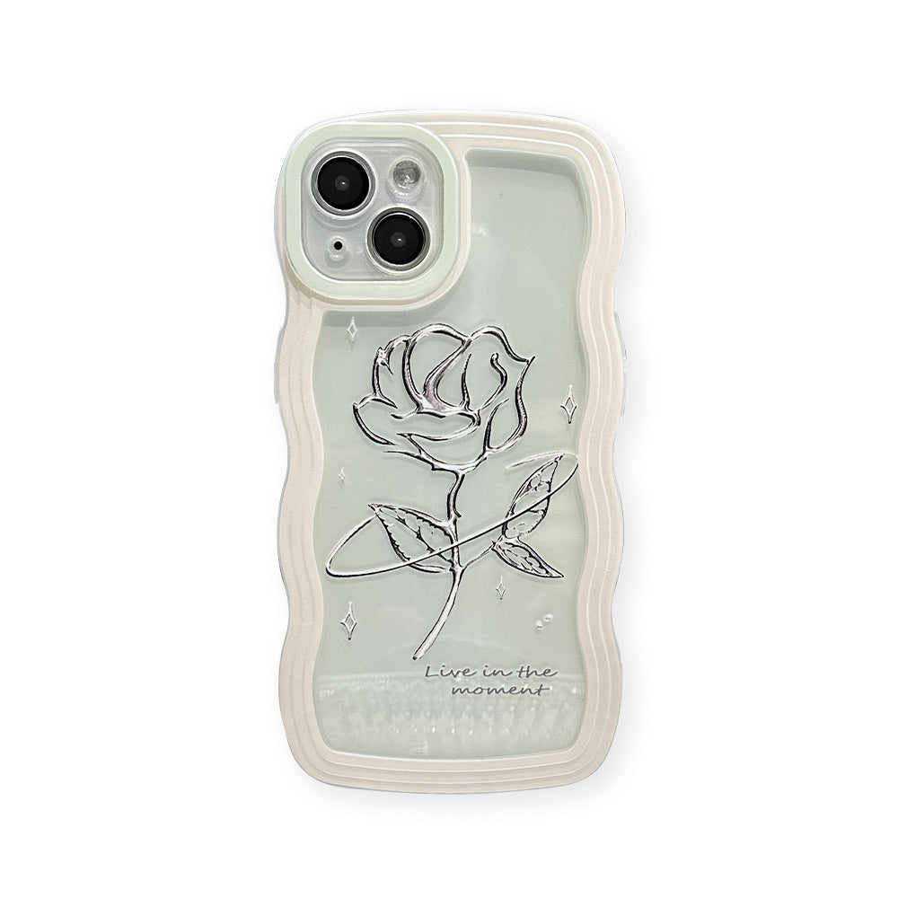 Rose Transparent Phone Case All-inclusive Big Wave Silicone Soft Case eaffc647 f554 445d b7cb 5dfba1743a05