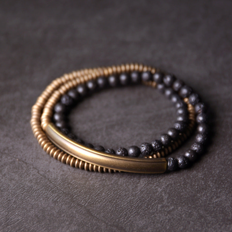 Personality Multi-layer Bracelet Female Design Volcanic Rock Retro eb05f1f6 8940 42ad a2e7 61ae81a309d0
