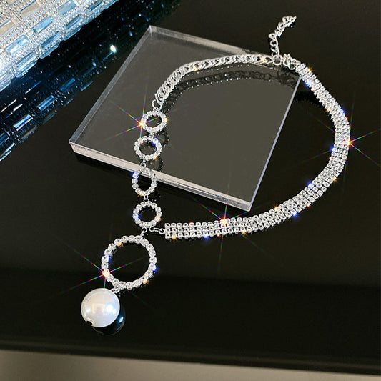 European And American Style Temperament Full Diamond Ring Pearl Necklace eb378ce0 b9a6 4fe2 8358 218189330671