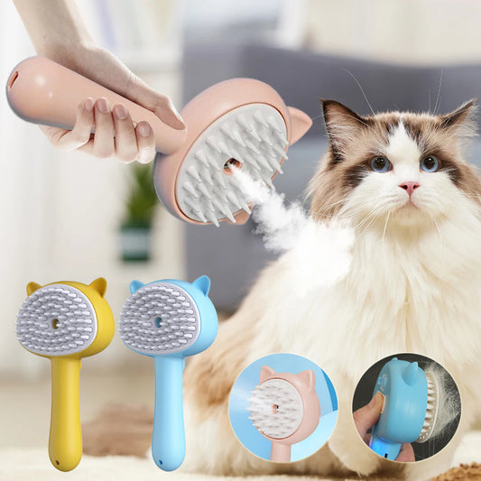 Hair Cleaning Brush With Mist Multifunctional Cat Grooming Brush Rechargeable Self Cleaning Slicker Brush For Pets Dogs & Cat