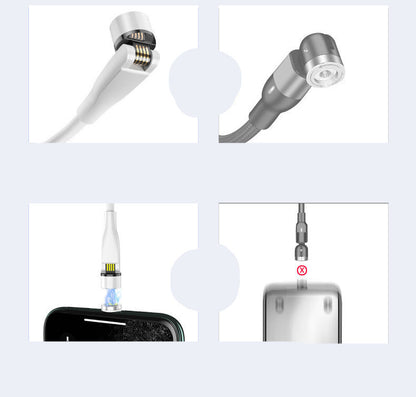 Three In One Data Cable 540 Degree Rotation Spherical Magnetic Charging - 图片 2