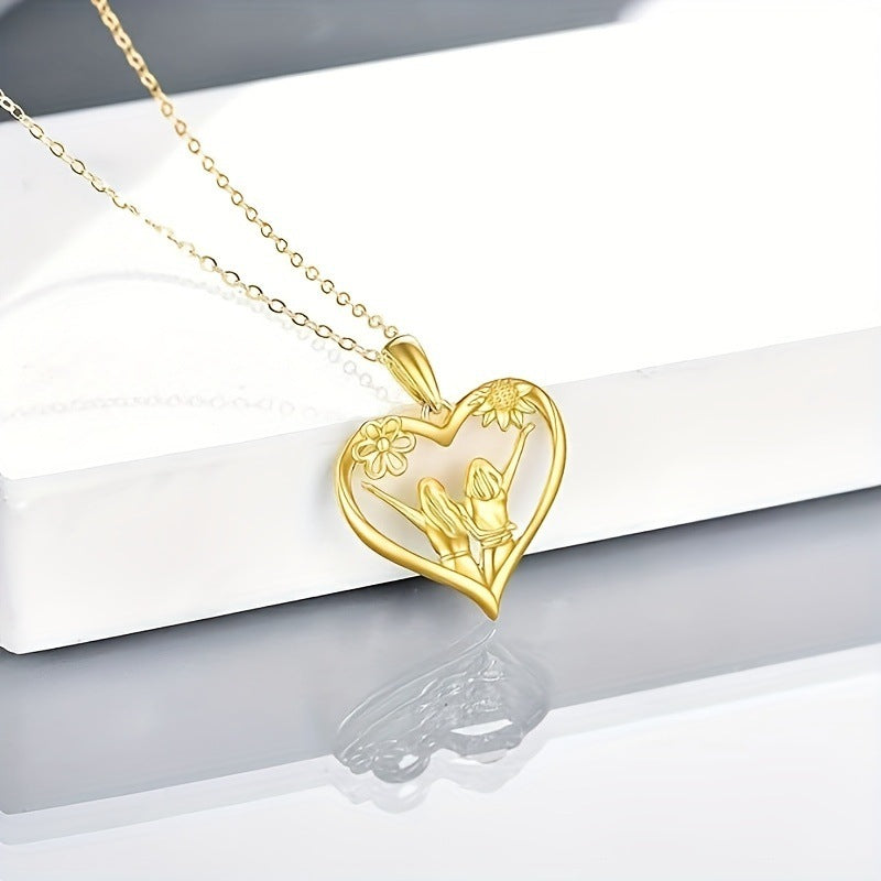 Fashion Sunflower Heart Pendant Necklace eb6ea0e0 d903 4c74 a6a7 f11b9e4eb39f