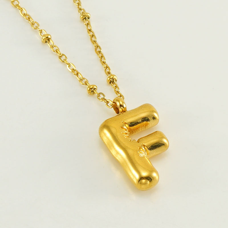 Women's Fashion Bubble Letter Pendant Letter Necklace eb84da51 6014 4c0f 8d0c cb1e5b10a019
