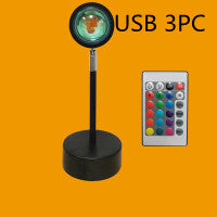 Upgrade Rainbow Sunset Projector Lamp Atmosphere Light Home Coffee Shop Background Wall Decoration Remote Control Sunset Lamp
