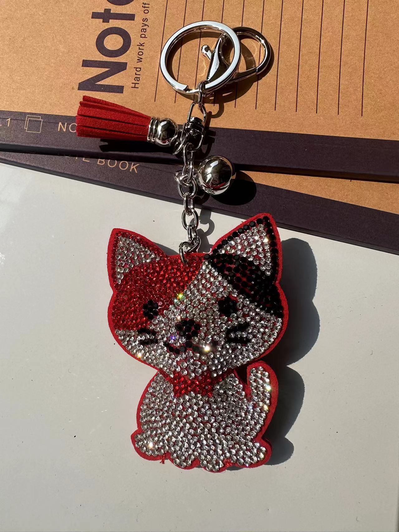 Classic Cartoon Cat Hot Rhinestone Keychain Fashion eba82db2 1e84 489b 938d f41e32fc0fb6