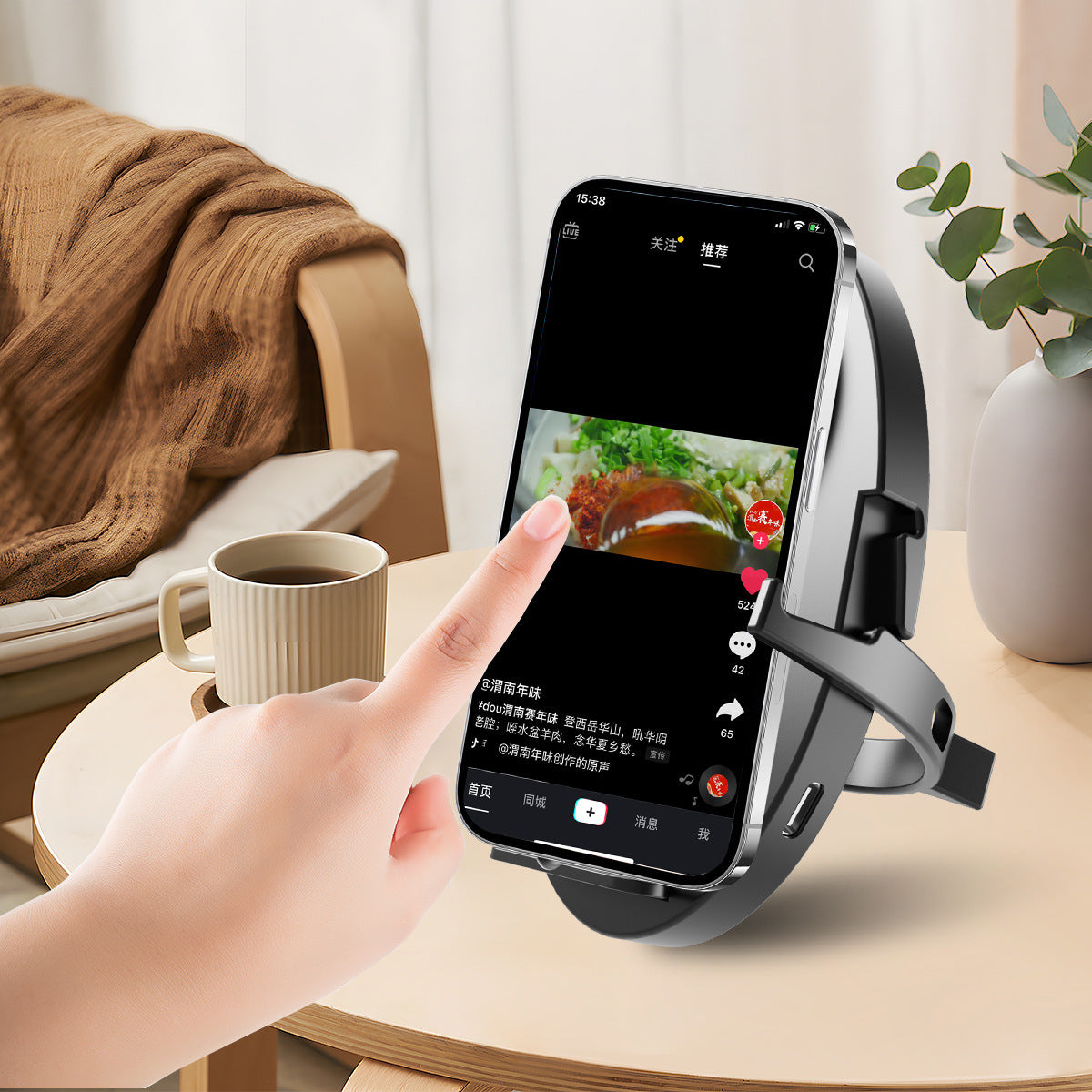Folding 15W Fast Charging Mobile Phone Holder Wireless Charger - 图片 2