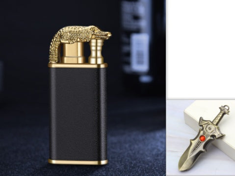 Creative Blue Flame Lighter Dolphin Dragon Tiger Double Fire Metal Winproof Lighter Inflatable Lighter ebbe6a93 aefe 4d5d b64