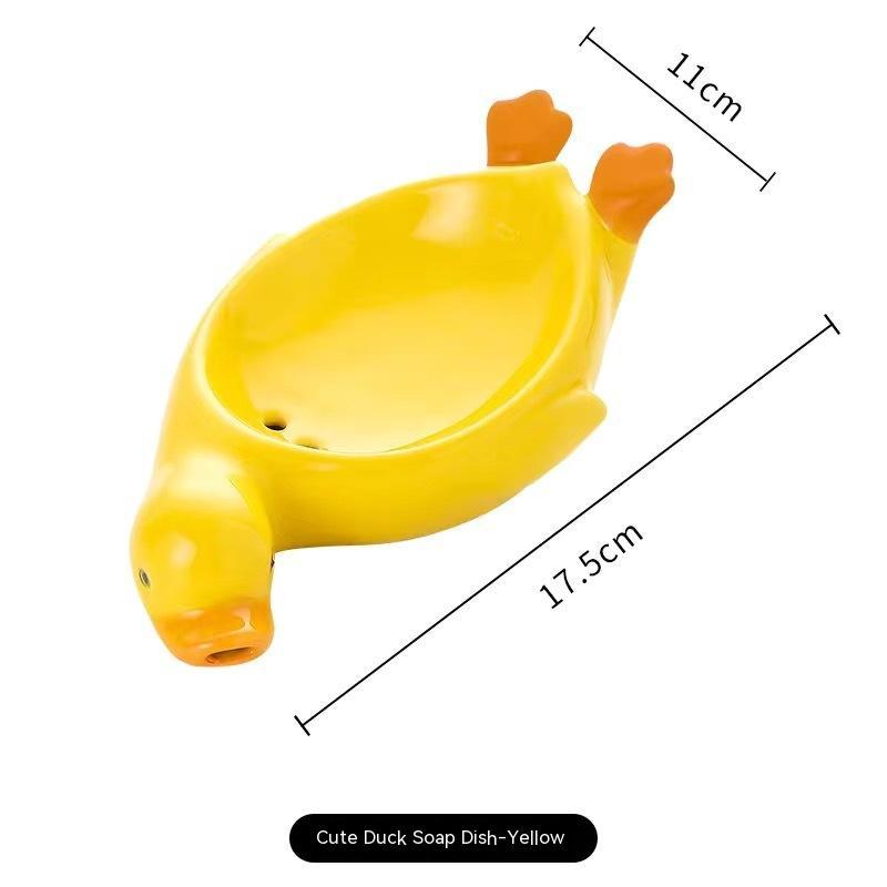 Small Yellow Duck Creative Ceramic Drain Soap Box ebd205bf 410c 444f 85da 2d3cec6d69be trans