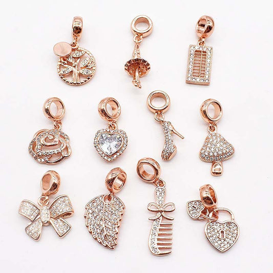 Copper Plating 14K Gold Large Hole Spacer Bead Can String Leather Rope Bracelet Pendant ebde1330 d150 45dd 8ff6 f27c2ece1609