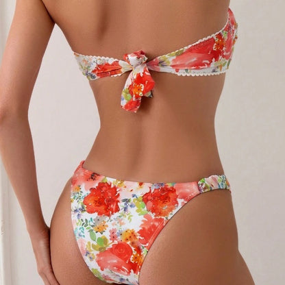 Women's Shell Print Design Split Tight Backless Bikini Suit ebe2465a 96ed 4da6 8ef4 69c1b8acbde8