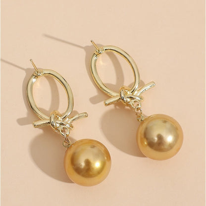 Elegant French Retro Personalized Knotted Pearl Earrings ec06b32f ad83 4f44 a0a0 de472bc90739