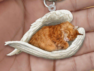 New Unique Dogs And Cats Sleeping Angel Pendant Car Key Ring ec0dcfec dac4 4387 a058 c4f97c47f681