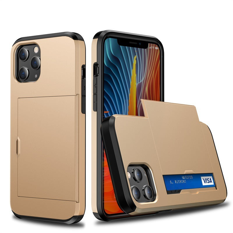 Mobile Phone Case Sliding Cover Card Two-in-one Anti-drop Wallet Protective Wallet Credit Card Holder ec43bc1f b739 462a 9724
