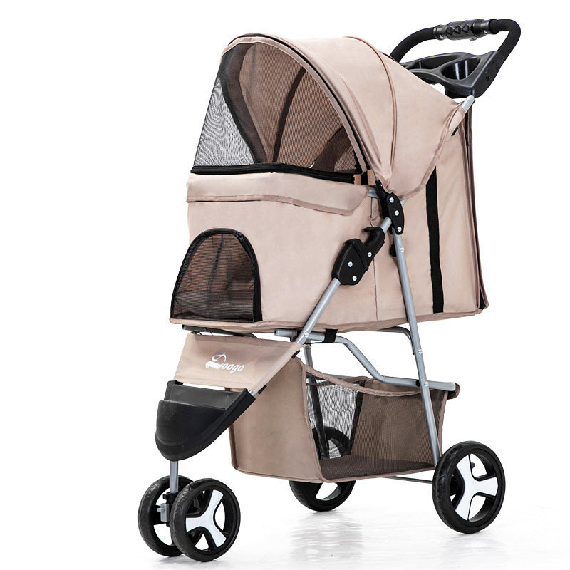 Lightweight Folding Pet Trolley Dogs And Cats Dog Out Stroller Three-wheeled Pet Stroller Dog Out Stroller Supplies ec4b6165 