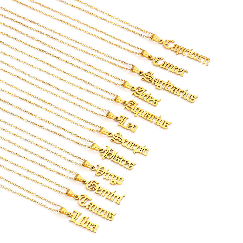 Stainless Steel Zodiac Necklace ec50ef55 4403 4528 ac72 944ee8898866