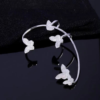 Fashion Gold Metal Butterfly Ear Clips Sparkling Zircon Without Piercing Ear Cuff Clip Earrings For Women Jewelry Gift ec514e