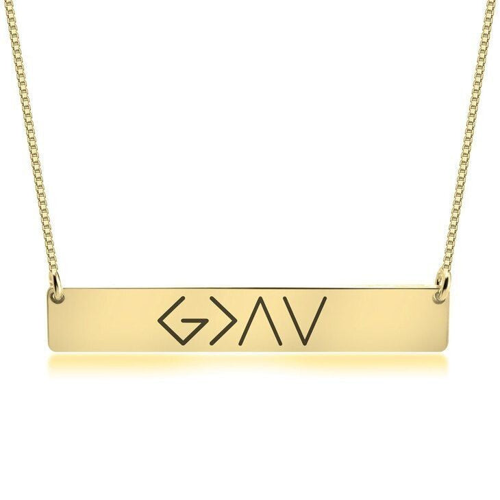 European And American Fashion One Word Horizontal Bar Pendant Necklace ec593701 7164 4461 977d e083cd903e0c
