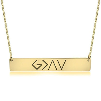 European And American Fashion One Word Horizontal Bar Pendant Necklace ec593701 7164 4461 977d e083cd903e0c
