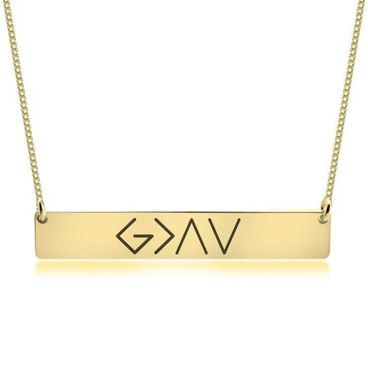 European And American Fashion One Word Horizontal Bar Pendant Necklace ec593701 7164 4461 977d e083cd903e0c