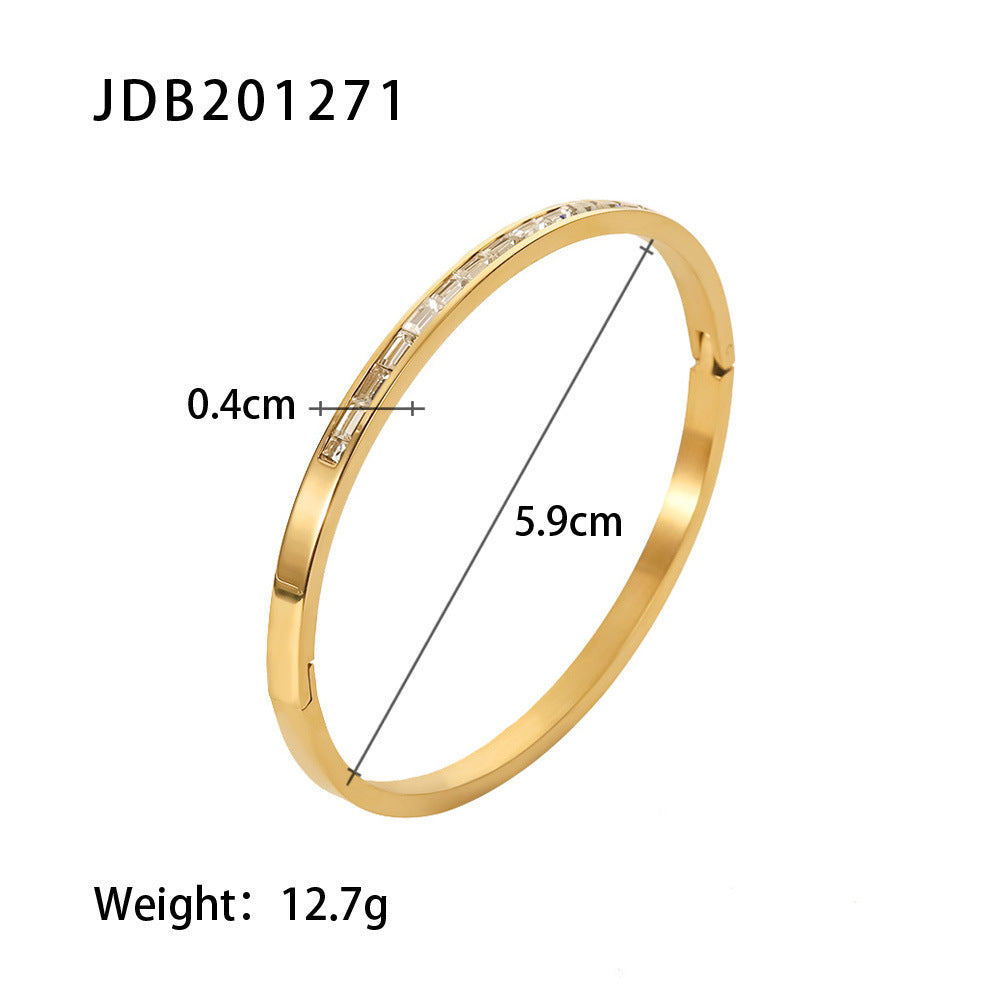 Fashionable And Versatile Gold-plated Stainless Steel Bracelets With Zirconia ec81b42e b14c 4448 b8ac 29e8514ca661