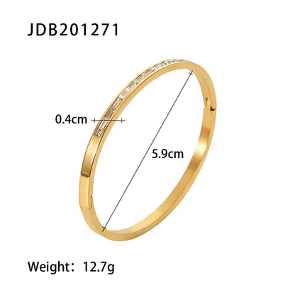 Fashionable And Versatile Gold-plated Stainless Steel Bracelets With Zirconia ec81b42e b14c 4448 b8ac 29e8514ca661