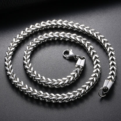 Men's Weaving Four-sided Grinding Chain European Hip Hop Square Titanium Steel Necklace Bracelet eca3992d ca6f 4b91 81ae 7f75