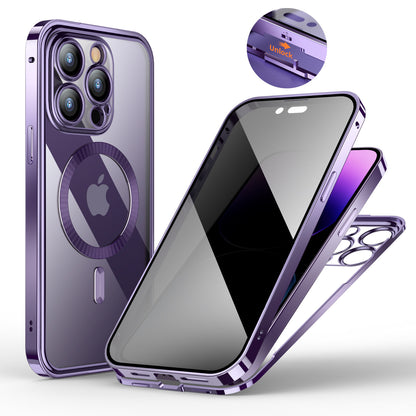 Anti-Privacy Metal Buckle Magnetic Support Wireless Charging Double-Sided Lens Full Cover Phone Case Protective Cover ecacfee