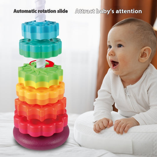 Rainbow Rotating Tower Toy Baby Early Education Intellectual Development Intelligence Ferrule ecba4310 c31c 42b2 858b a9d24f3