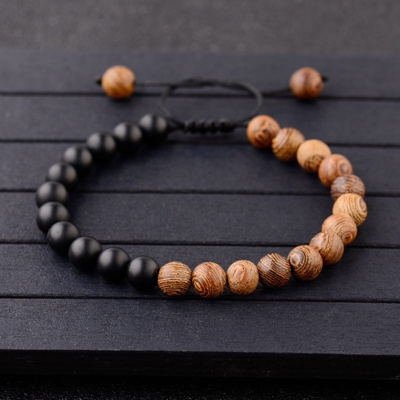 8mm Natural Woman Yoga Wooden Bead Bracelet - HD Wireless Product #4