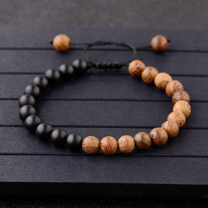 8mm Natural Woman Yoga Wooden Bead Bracelet - HD Wireless Product #4