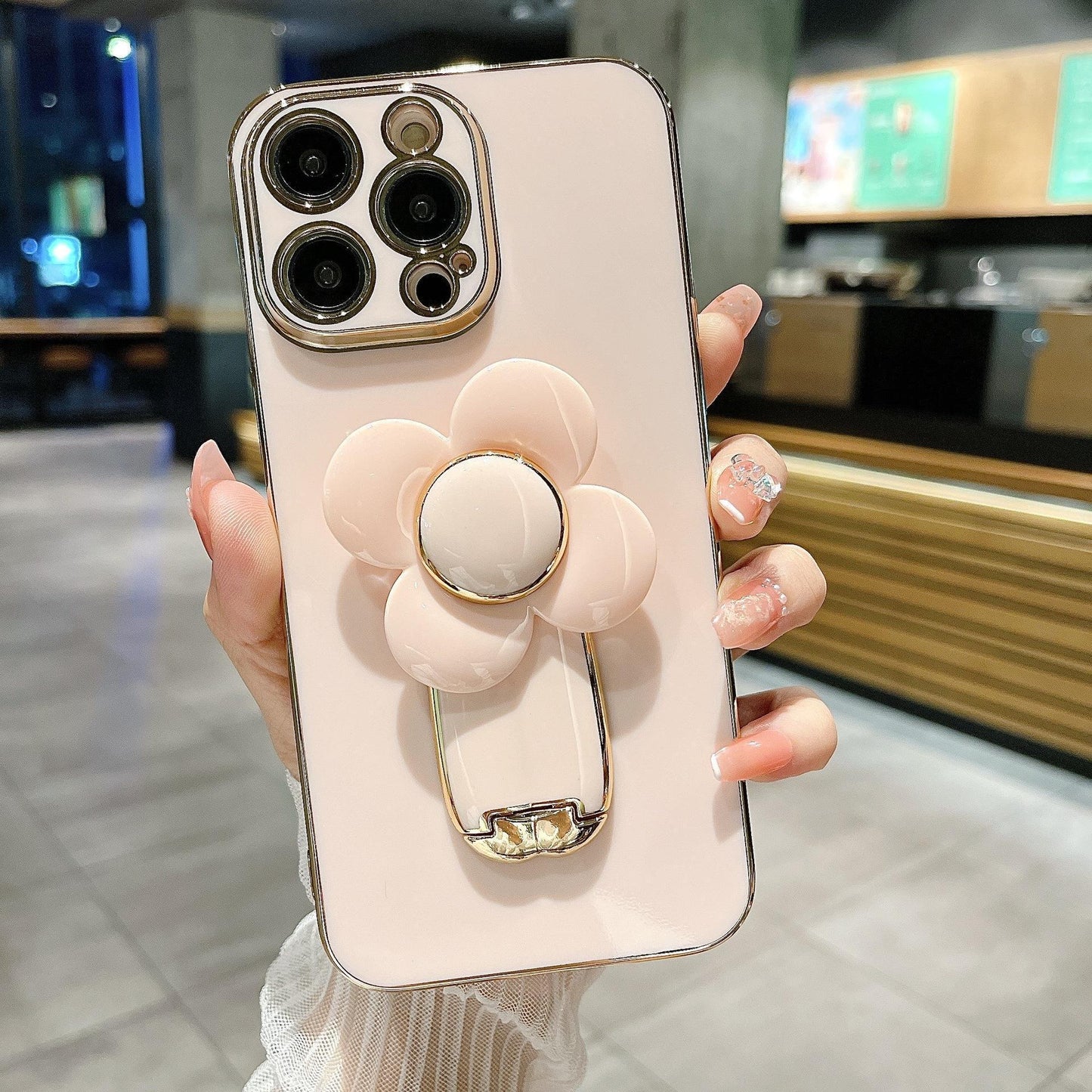Electroplating Big Windmill Bracket All-inclusive Phone Case - 图片 10