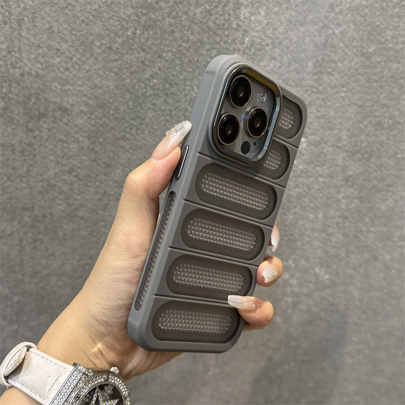Breathable Heat Dissipation Mesh Case For ApplePhone 15 14 13 12 11 Pro Max Plus Matte Cooling Metal Lens Ring Hard Bumper Co