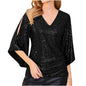 Loose Mid-length Sequined T-shirt Women's Short Sleeve ecddd60d ee50 4aca 9076 2f54b34cd8bc
