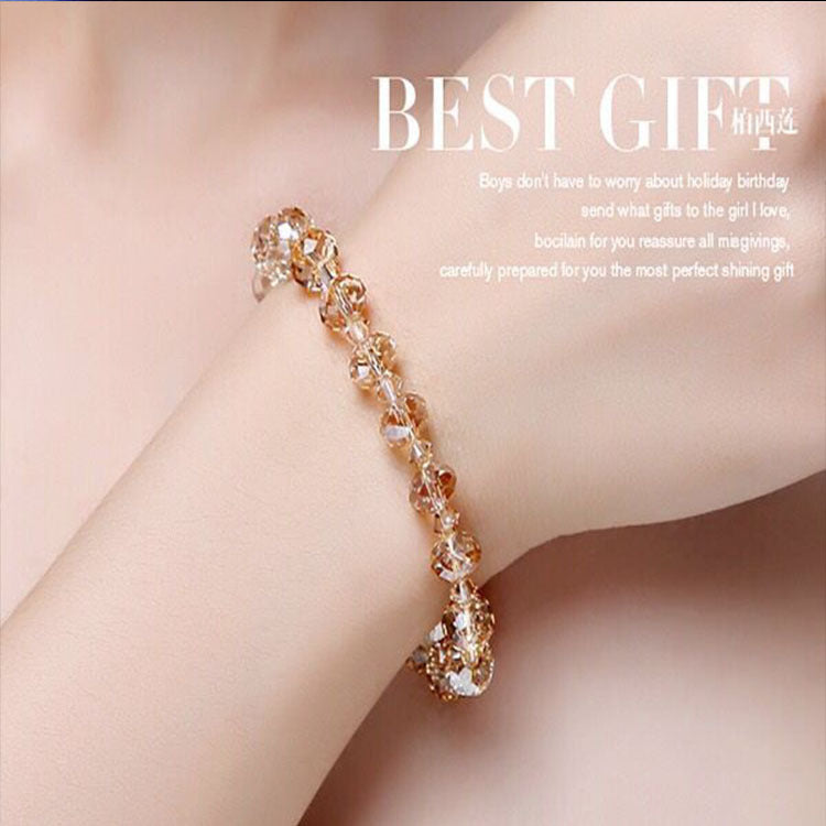 Women's Korean Simple Personalized Crystal Bracelet Elastic Bracelet ece04136 9868 42b9 9f22 aa8ab21e5a3a