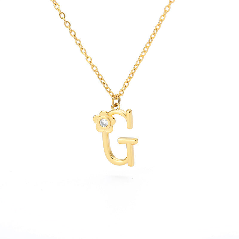 Rose English Alphabet Pendant Necklace ece71f11 186f 4b93 86ee ea8962ec1954